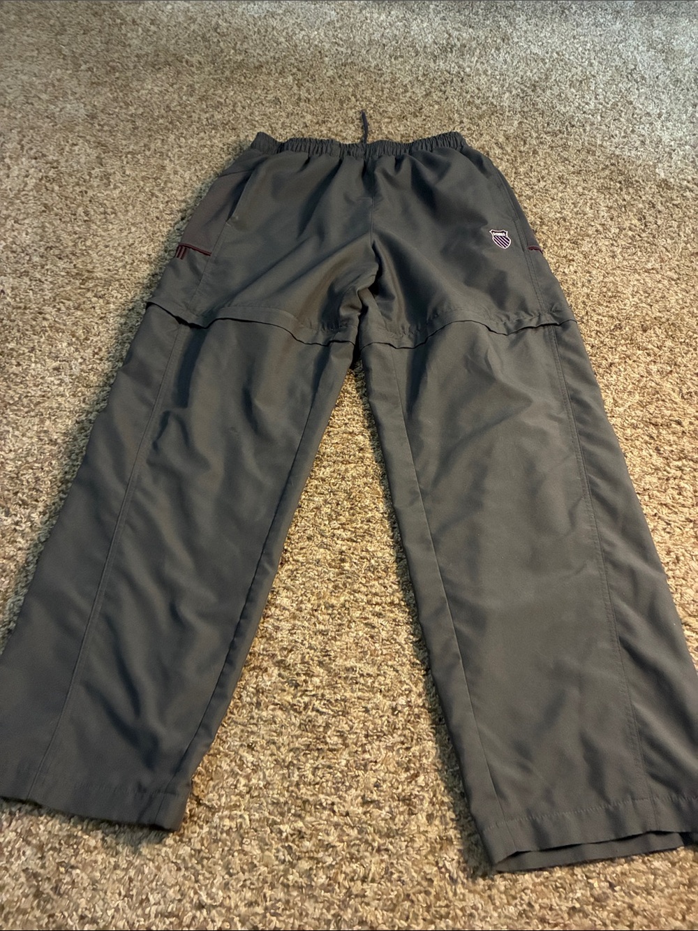 K-Swiss Gray Convertible zip-off track Men's Sweatpants Joggers